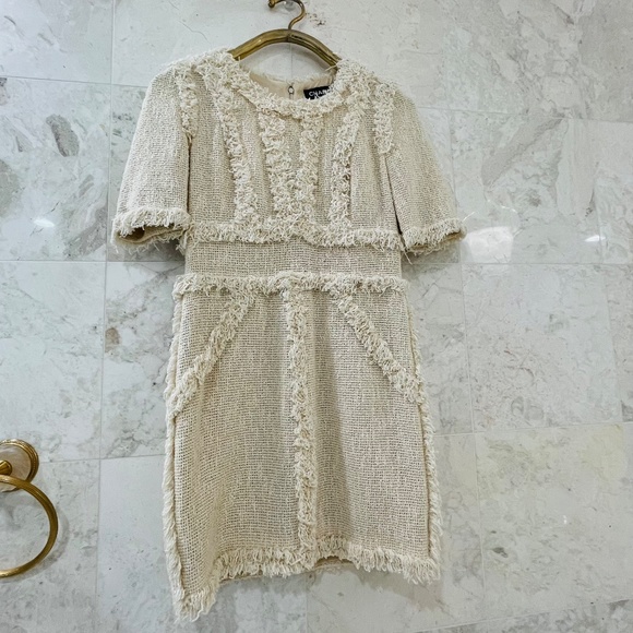 CHANEL Mini Dress {38} Sample Cream Neutral - Picture 6 of 8